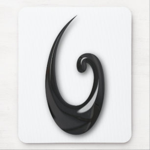 Maori-Fish Hook-obsidian Mouse Mat