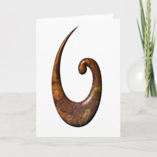 Maori Fish Hook - Rust Card