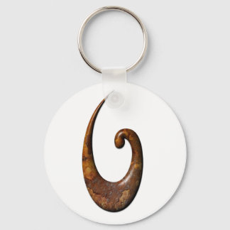 Maori Fish Hook - Rust Key Ring