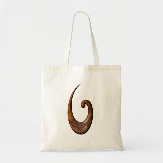 Maori Fish Hook - Rust Tote Bag (Front)