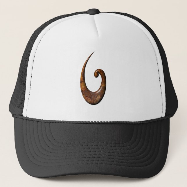 Maori Fish Hook - Rust Trucker Hat (Front)