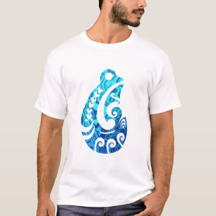 Maori Fishhook Hei Matau Tribal Tattoo Paua Shell T-Shirt