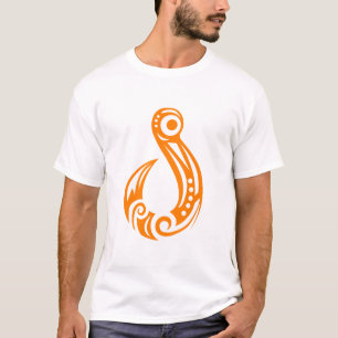 Maori Fishhook Matau Orange - Gift Idea T-Shirt