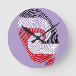 Maori flag fingerprints round clock