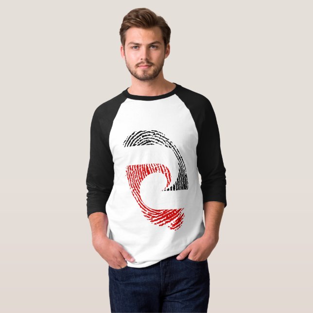 Maori flag fingerprints T-Shirt (Front Full)