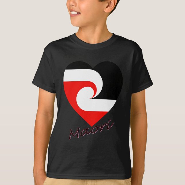 Maori Flag Heart T-Shirt (Front)