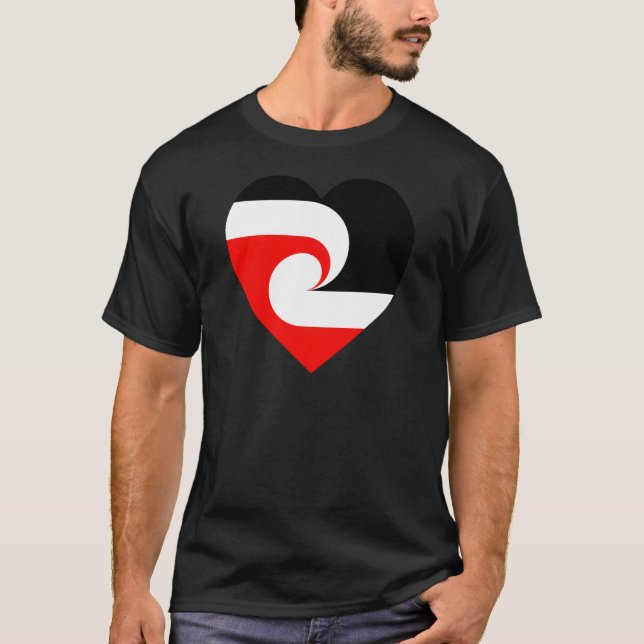 Maori Flag Heart T-Shirt (Front)