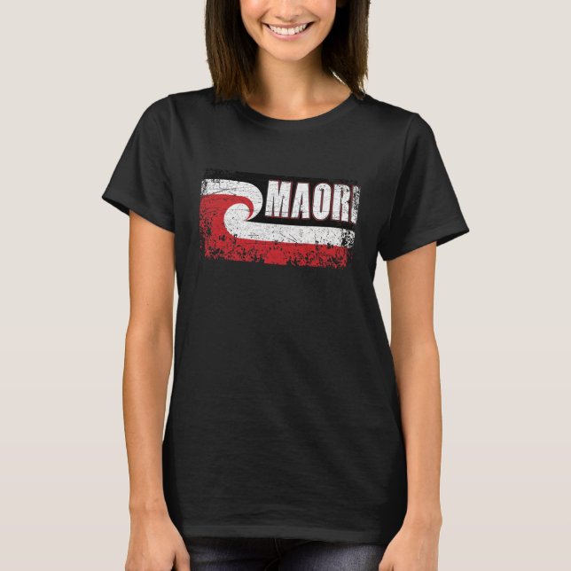 Maori Flag New Zealand Flag T-Shirt (Front)