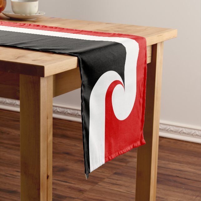 Maori flag, Wave Emblem & New Zealand sports house Short Table Runner (In Situ)