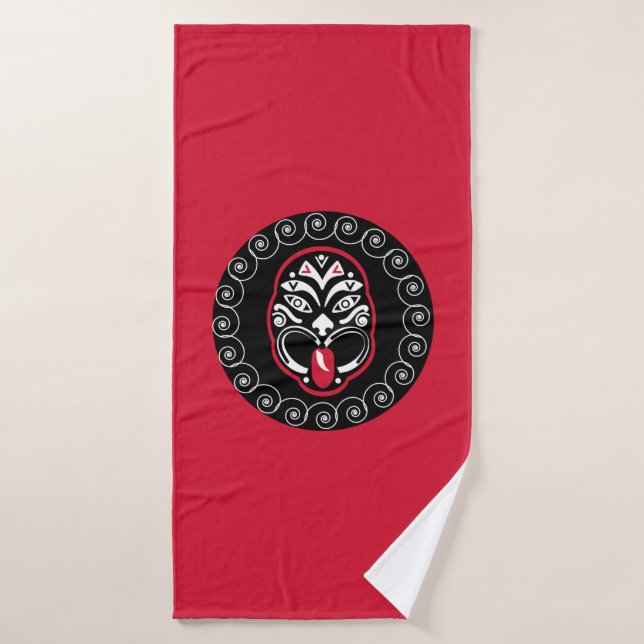 Maori Haka | New Zealand | Native Art | Decor Bath Towel (Bath Towel)