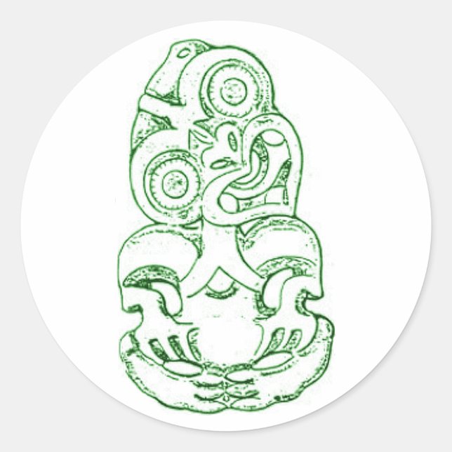 Maori Hei-Tiki Sketch Sticker (Front)