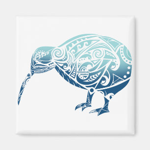 Maori Kiwi Bird Blue - Gift Idea Magnet