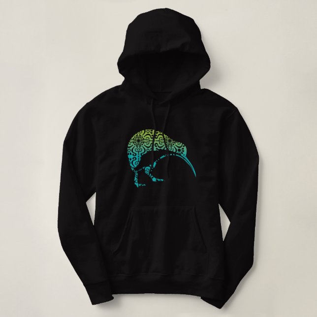 Maori Kiwi Tribal Aboriginal New Zealand Bird Art  Hoodie (Design Front)