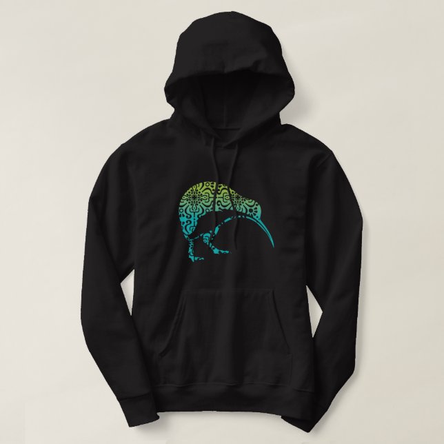 Maori Kiwi Tribal Aboriginal New Zealand Bird Art  Hoodie (Design Front)