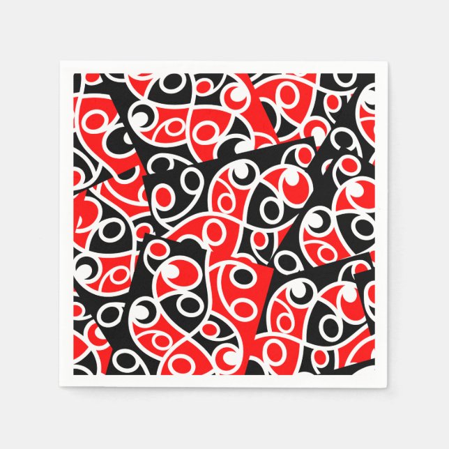 Maori Kowhaiwhai Layered Pattern Napkin (Front)
