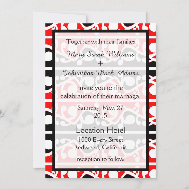 Maori Kowhaiwhai New Zealand Wedding Invitation (Front)