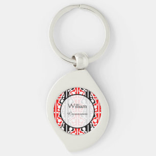 Maori Kowhaiwhai New Zealand Wedding Keepsake Key Ring