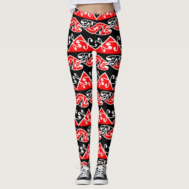 Maori Kowhaiwhai pattern Leggings (Front)