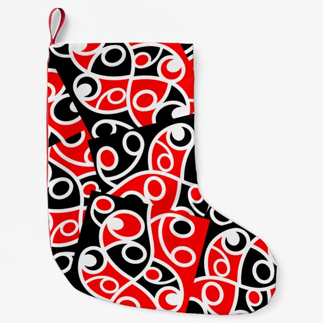 Maori Kowhaiwhai Tribal New Zealand Small Christmas Stocking (Front)