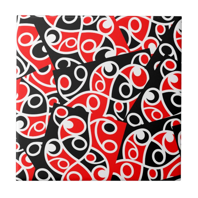 Maori Kowhaiwhai Tribal New Zealand Tile (Front)