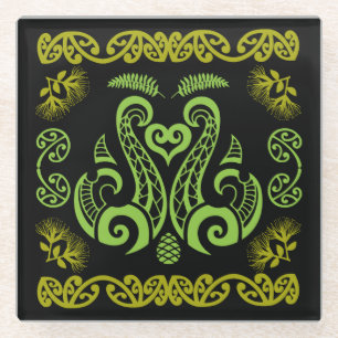 Māori New Zealand Art Glass Coaster