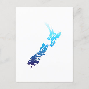 Maori New Zealand Map Tribal Tattoo Gift Idea Invitation Postcard
