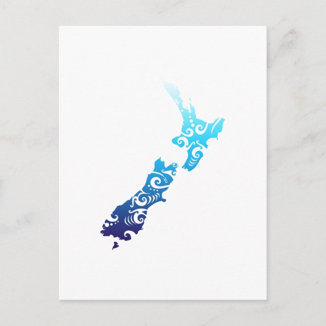 Maori New Zealand Map Tribal Tattoo Gift Idea Invitation Postcard (Front)