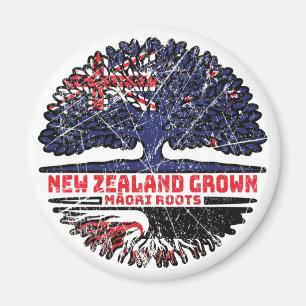 Maori New Zealander New Zealand Tree Roots Flag Magnet