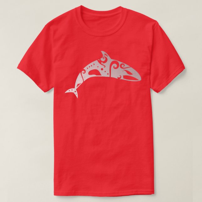 Maori Orca Killer Whale Tribal Tattoo Gift Idea T-Shirt (Design Front)