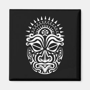 Maori Polynesian Tattoo Haka Dance Face Mask Head Magnet