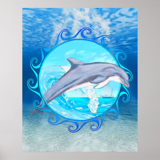 Maori Sun Dolphin Poster (Front)