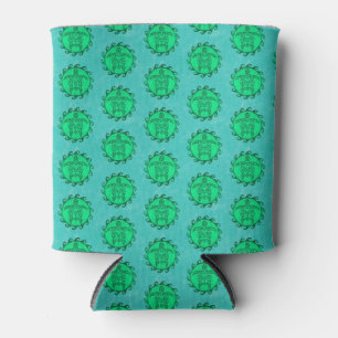 Maori Sun Symbol Green Sea Turtles Can Cooler