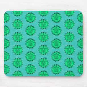 Maori Sun Symbol Green Sea Turtles Mouse Mat