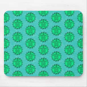 Maori Sun Symbol Green Sea Turtles Mouse Mat