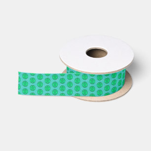 Maori Sun Symbol Green Sea Turtles Satin Ribbon