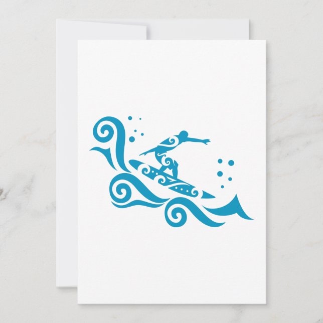 Maori Surfer With Waves Gift Idea Card (Front)