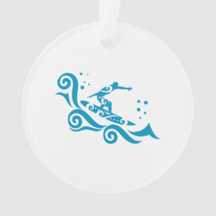 Maori Surfer With Waves Gift Idea Ornament
