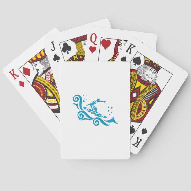 Maori Surfer With Waves Gift Idea Playing Cards (Back)