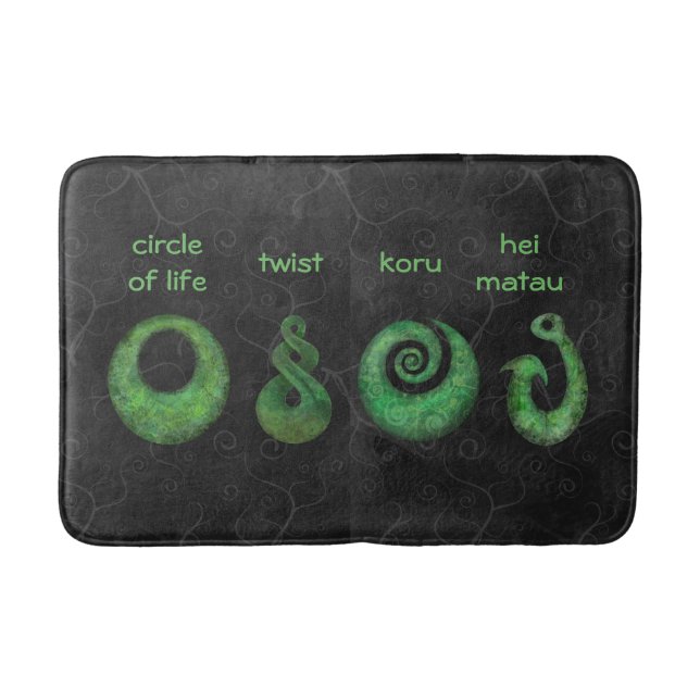 Maori symbols bath mat (Front)