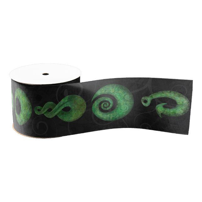 Maori symbols grosgrain ribbon (Spool)