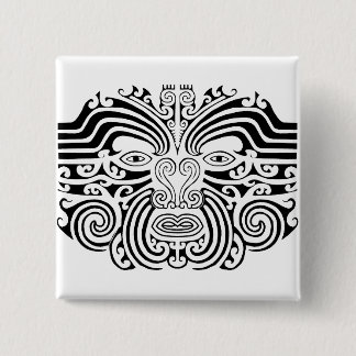 Maori Tattoo - Black and White 15 Cm Square Badge