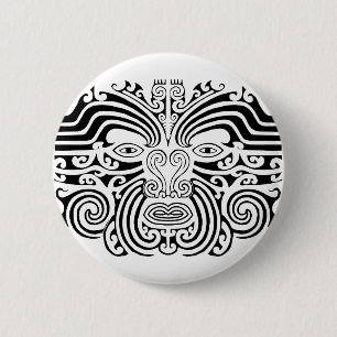Maori Tattoo - Black and White 6 Cm Round Badge