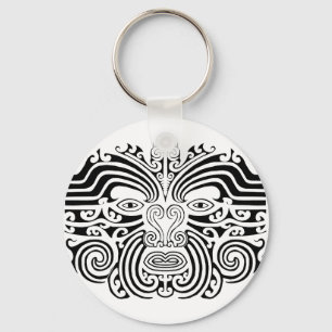 Maori Tattoo - Black and White Key Ring