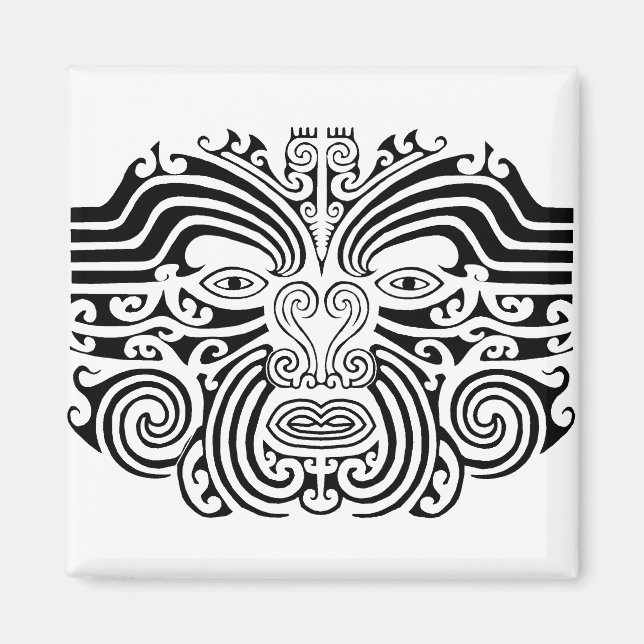Maori Tattoo - Black and White Magnet (Front)