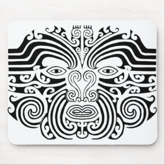 Maori Tattoo - Black and White Mouse Mat