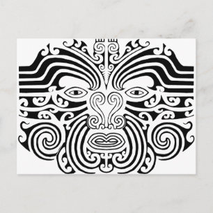 Maori Tattoo - Black and White Postcard