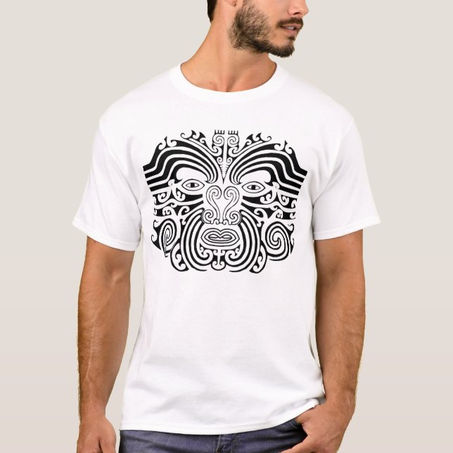 Maori Tattoo - Black and White T-Shirt (Front)