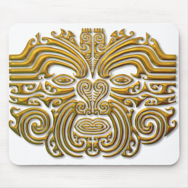 Maori Tattoo - Gold Mouse Mat (Front)