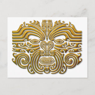 Maori Tattoo - Gold Postcard