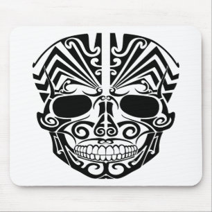 Maori Tattoo Mask Skull Mouse Mat
